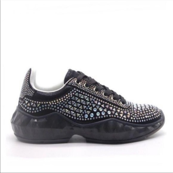 ⭐️Embellished Bling Sneakers in Black⭐️ - Picture 4 of 6